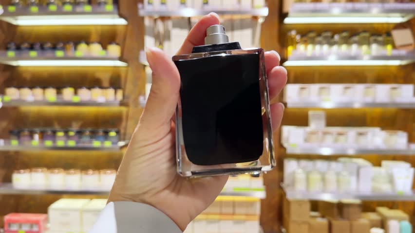 buying perfume in a perfume shop	