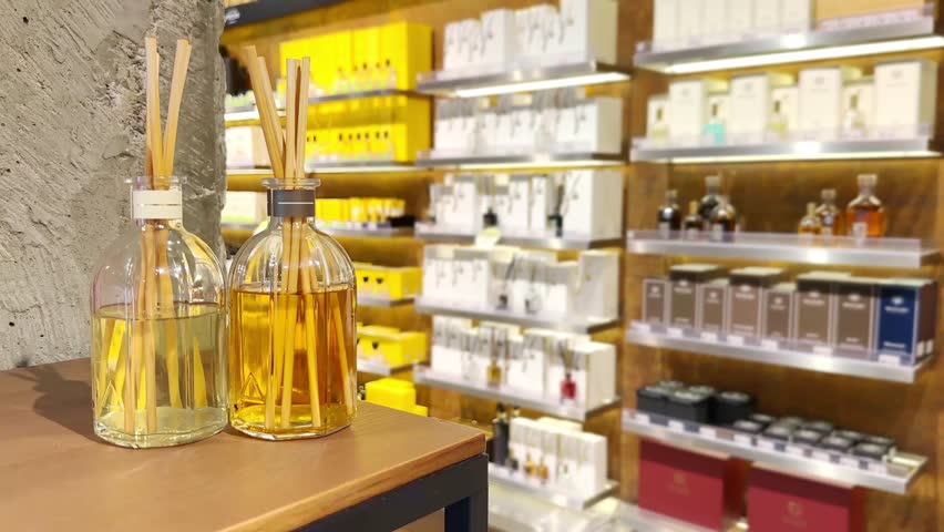 buying perfume in a perfume shop	