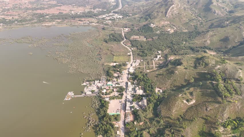 Kallar Kahar Museum and lake drone footage.