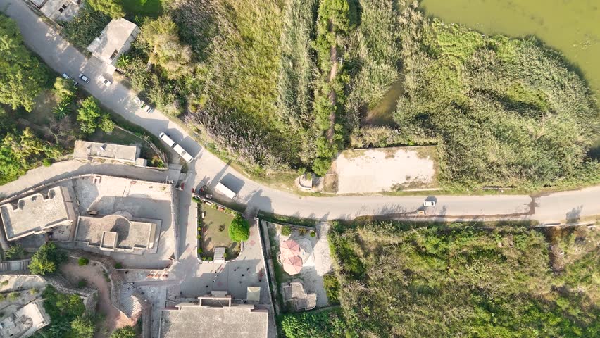 Kallar Kahar Museum and lake drone footage.