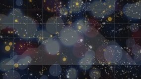 At start yellow and white particles materializing and drifting diagonally over grid to create depth. Abstract, digital art, luminous, futuristic, motion graphics, visual effects, layered - Powered by Shutterstock - Get 15% off with code: PIKWIZARD15