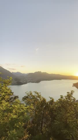 a nice sunset in switzerland