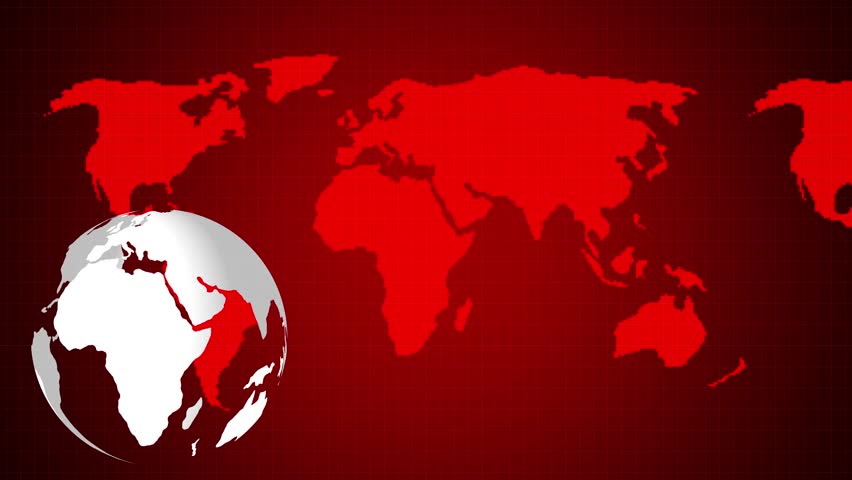 Immersive digital news alert graphic showcasing a world map, highlighting breaking international news, urgent announcements, and fast-paced information dissemination worldwide.