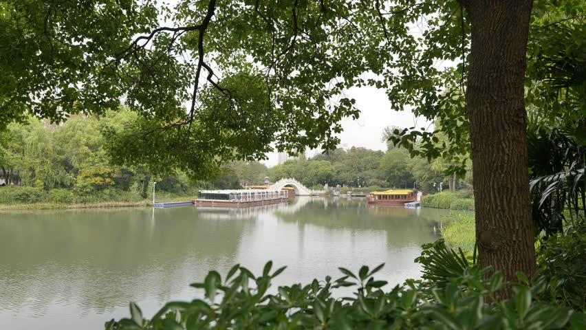 historic view of baoluzhou park in Nanjing city, China