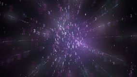 Futuristic Digital Visualization Of Neon Purple Numbers And Light Burst. Abstract burst of neon purple light and scattered digits. Dynamic data visualization evokes technology and cyberspace - Powered by Shutterstock - Get 15% off with code: PIKWIZARD15