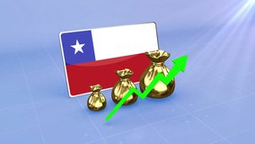 Chile Reserves Growth with Rising Green Arrow Economic Data Graph Infographic - Powered by Shutterstock - Get 15% off with code: PIKWIZARD15