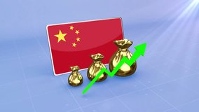 China Reserves Growth with Rising Green Arrow Economic Data Graph Infographic - Powered by Shutterstock - Get 15% off with code: PIKWIZARD15