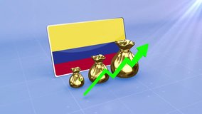 Colombia Reserves Growth with Rising Green Arrow Economic Data Graph Infographic - Powered by Shutterstock - Get 15% off with code: PIKWIZARD15