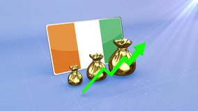Ivory Coast Reserves Growth with Rising Green Arrow Economic Data Graph Infographic - Powered by Shutterstock - Get 15% off with code: PIKWIZARD15