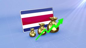 Costa Rica Reserves Growth with Rising Green Arrow Economic Data Graph Infographic - Powered by Shutterstock - Get 15% off with code: PIKWIZARD15