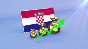 Croatia Reserves Growth with Rising Green Arrow Economic Data Graph Infographic - Powered by Shutterstock - Get 15% off with code: PIKWIZARD15