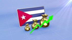 Cuba Reserves Growth with Rising Green Arrow Economic Data Graph Infographic - Powered by Shutterstock - Get 15% off with code: PIKWIZARD15