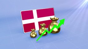 Denmark Reserves Growth with Rising Green Arrow Economic Data Graph Infographic - Powered by Shutterstock - Get 15% off with code: PIKWIZARD15
