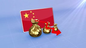 China Reserves Decline with Red Arrow Economic Crisis Data Graph Infographic - Powered by Shutterstock - Get 15% off with code: PIKWIZARD15