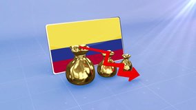 Colombia Reserves Decline with Red Arrow Economic Crisis Data Graph Infographic - Powered by Shutterstock - Get 15% off with code: PIKWIZARD15