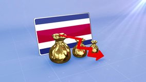 Costa Rica Reserves Decline with Red Arrow Economic Crisis Data Graph Infographic - Powered by Shutterstock - Get 15% off with code: PIKWIZARD15