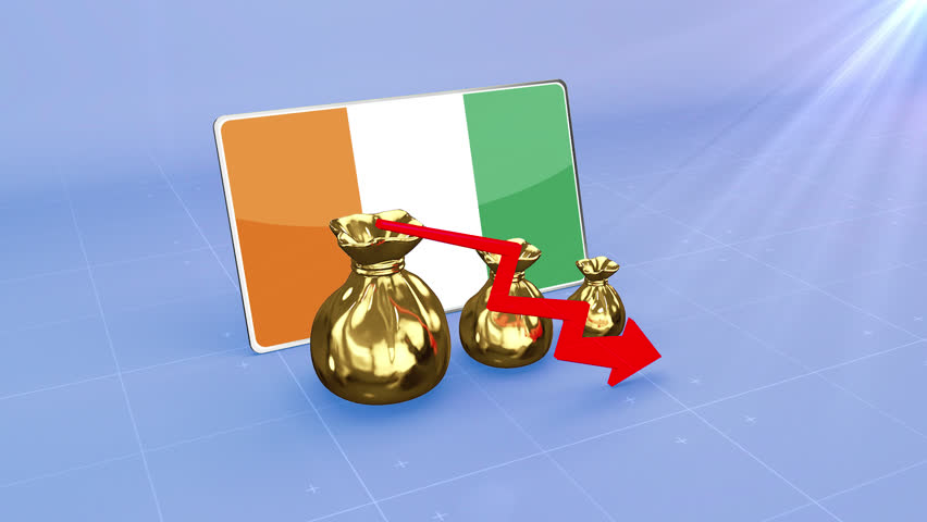 Ivory Coast Reserves Decline with Red Arrow Economic Crisis Data Graph Infographic - Powered by Shutterstock - Get 15% off with code: PIKWIZARD15