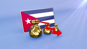 Cuba Reserves Decline with Red Arrow Economic Crisis Data Graph Infographic - Powered by Shutterstock - Get 15% off with code: PIKWIZARD15