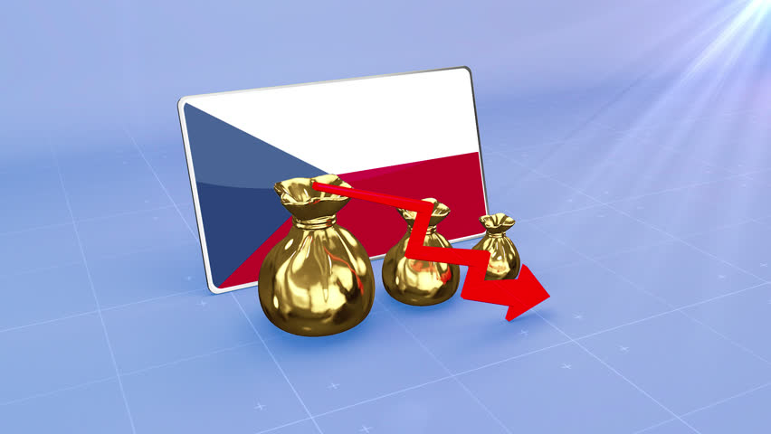 Czech Republic Reserves Decline with Red Arrow Economic Crisis Data Graph Infographic - Powered by Shutterstock - Get 15% off with code: PIKWIZARD15