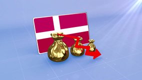 Denmark Reserves Decline with Red Arrow Economic Crisis Data Graph Infographic - Powered by Shutterstock - Get 15% off with code: PIKWIZARD15