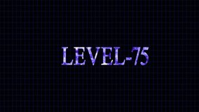Abstract Level-75 isolated on grid background. Game concept next level. Level Up text sign. - Powered by Shutterstock - Get 15% off with code: PIKWIZARD15