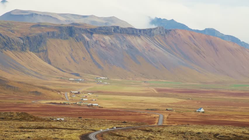 A stunning wide angle shot of the Búdahraun region in Vesturland, Iceland.