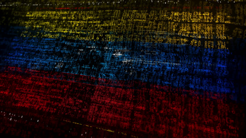 Venezuela flag waving secure code. Venezuelan blowing banner cyber security attack and hack concept animation.