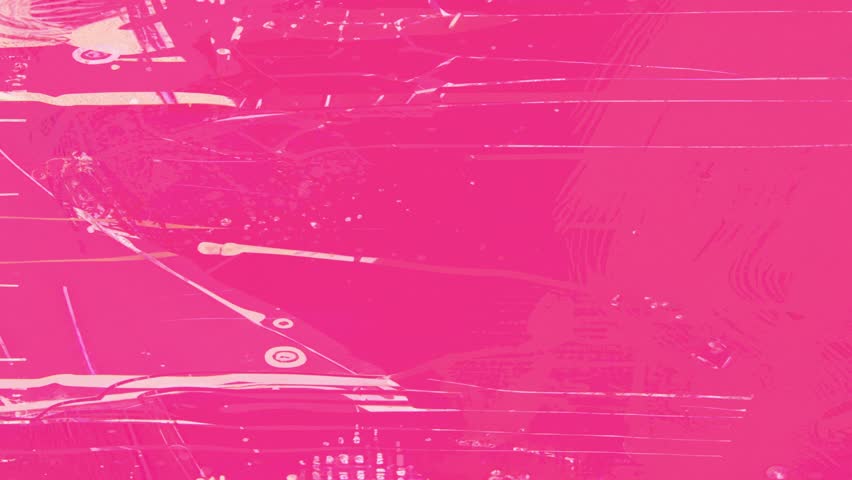 Vibrant abstract grunge background with neon pink and red paint textures white splatter strokes smeared color fields and expressive mixed media brushwork in energetic artistic motion