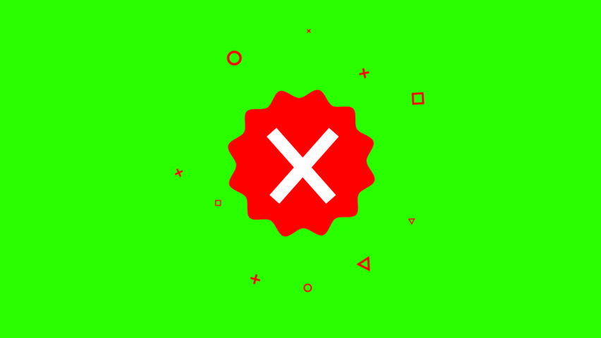 Red Cross Unverified Badge Icon Account Not Verified Label, Authentication Error Symbol, Identity Warning Sign for Social Media, Websites, and Digital Platforms on green white Transparent Background
