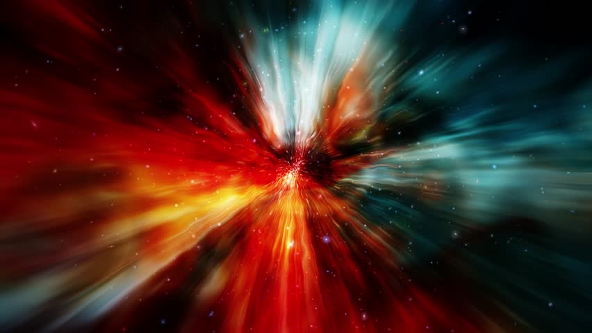 Loop Galaxy space travel glow orange dark blue stars space travel cloud in deep space abstract sci fi background. 4K 3D seamless loop Sci-Fi Space flight to glow energy gas dust cloud nebula. 