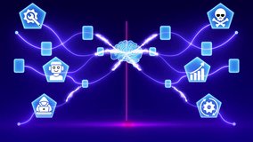 Digital Network Connecting Brain Icons with Glowing Blue Lines and Text NETWORK connection technology - Powered by Shutterstock - Get 15% off with code: PIKWIZARD15
