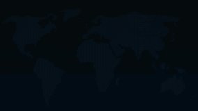 Global digitization and technology abstract animation with interactive financial and business icons, social network icons ,Beautiful motion waving dots map texture with glowing defocused particles 4k - Powered by Shutterstock - Get 15% off with code: PIKWIZARD15