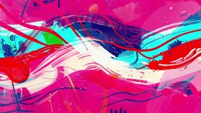 Vibrant abstract grunge background with neon pink cyan and white swirling brush strokes layered textured paint smears chaotic energetic motion and bold hand drawn expression - Powered by Shutterstock - Get 15% off with code: PIKWIZARD15