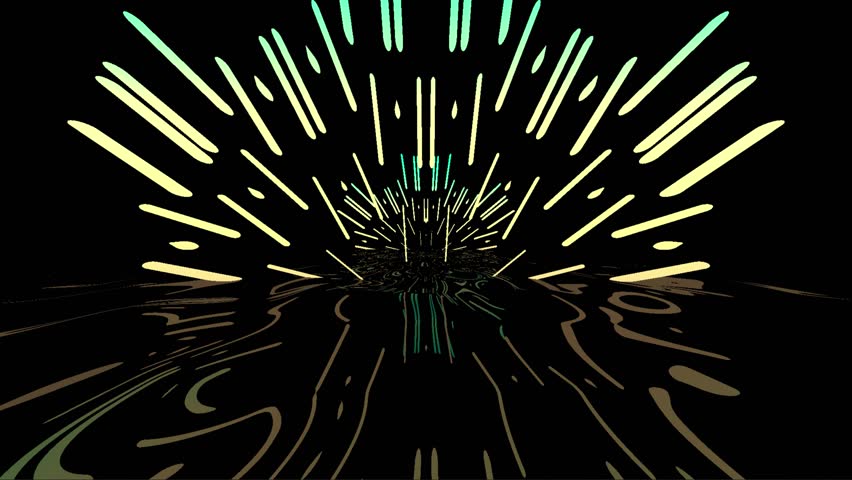 Abstract symmetrical animation of glowing green and yellow light trails morphing into an intricate, organic shape above a liquid reflection. - Powered by Shutterstock - Get 15% off with code: PIKWIZARD15