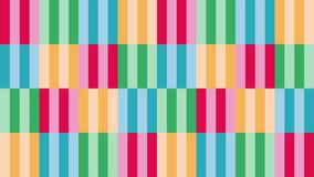 Looping animation featuring colorful vertical stripes in retro rainbow tones. Nostalgic and vibrant motion background perfect for vintage-themed videos, retro intros, or creative social media visuals. - Powered by Shutterstock - Get 15% off with code: PIKWIZARD15