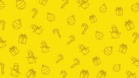 Yellow background with christmas themed shapes for holiday cards, social media posts, gift wrapping, and festive decorations. Bright and cheerful design. - Powered by Shutterstock - Get 15% off with code: PIKWIZARD15