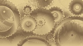 Complex background of interlocking mechanical clockwork gears and cogs, industrial machinery components, abstract vintage steampunk design, loopable animation - Powered by Shutterstock - Get 15% off with code: PIKWIZARD15