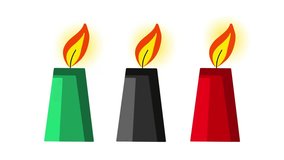 Waving Kwanzaa Candles Kinara Holiday Celebration Animation - Powered by Shutterstock - Get 15% off with code: PIKWIZARD15