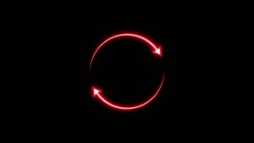 Neon Red Rotating Arrows Cycle Animation Loop on Black Background for Data Synchronization and Digital Technology - Powered by Shutterstock - Get 15% off with code: PIKWIZARD15