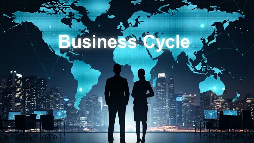 A silhouetted business team stands before a digital world map and cityscape, symbolizing global connections, technology, and future business strategies and opportunities. - Powered by Shutterstock - Get 15% off with code: PIKWIZARD15