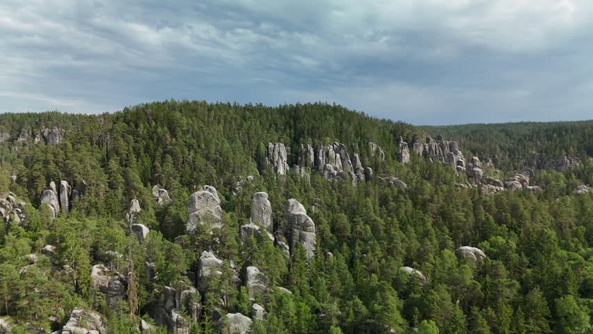 Aerial View of Teplice Rocks in Adrspach Teplice Mountain Park, Bohemia, Czech Republic