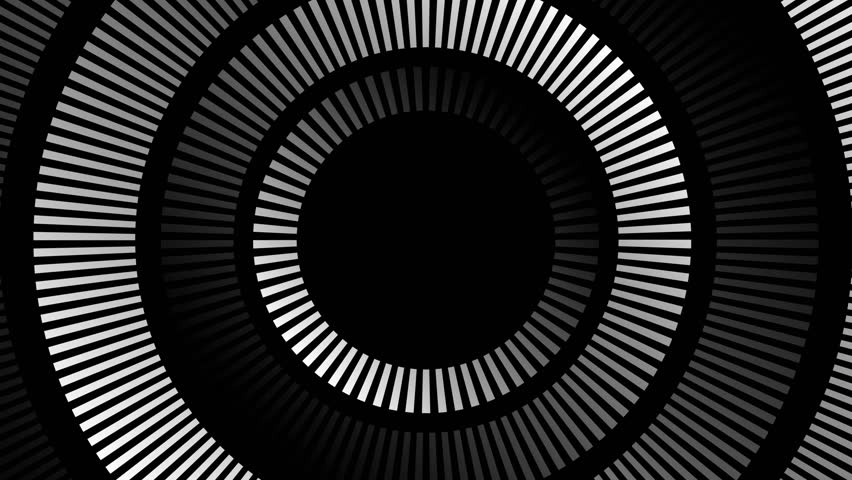 Abstract animated background with white circle lines rotating smoothly in dark space with modern futuristic style in a seamless loop, ideal for ads, creative design, digital art, or sales presentation