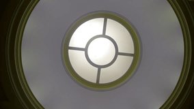 frosted glass with brass decorative frame, symmetrical design highlighting concentric molding - Powered by Shutterstock - Get 15% off with code: PIKWIZARD15