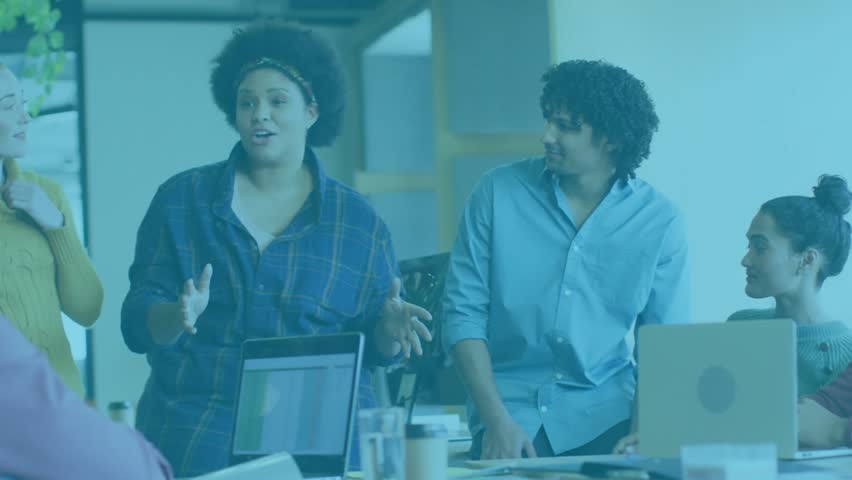 Project lead in business meeting outlining data and animating overlays for team alignment. Collaboration, teamwork, dataanalysis, modernoffice, digitalpresentation, professional, brainstorming - Powered by Shutterstock - Get 15% off with code: PIKWIZARD15