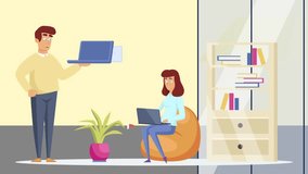 Animated Office Team Collaboration – Modern Business Workspace with Coworkers Using Laptops - Powered by Shutterstock - Get 15% off with code: PIKWIZARD15