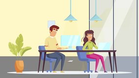Animated Office Workspace Scene with Business People Working on Laptops - Powered by Shutterstock - Get 15% off with code: PIKWIZARD15