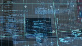 Closed laptop resting on desk launching holographic grid generating code streams for data mapping. Futuristic, digital, interface, technology, innovation, analytical, corporate - Powered by Shutterstock - Get 15% off with code: PIKWIZARD15