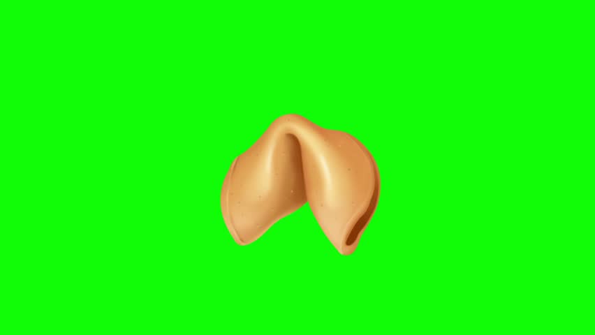 fortune cookie, 3d animation, green background
