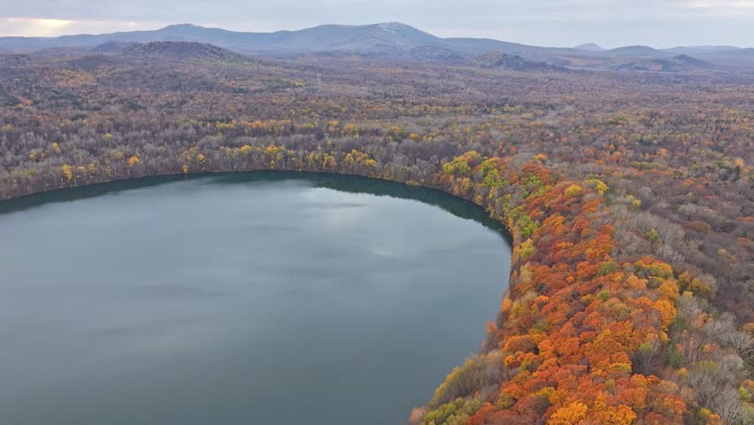 Tonghua, China - 18th October 2025 - Longwanqun National Forest Park Crater Lake Four Seas Dragon Bay