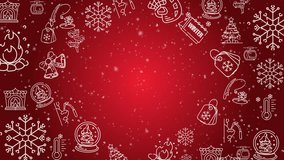 Doodle winter holiday icons line art seamless pattern with particles on a red background. - Powered by Shutterstock - Get 15% off with code: PIKWIZARD15